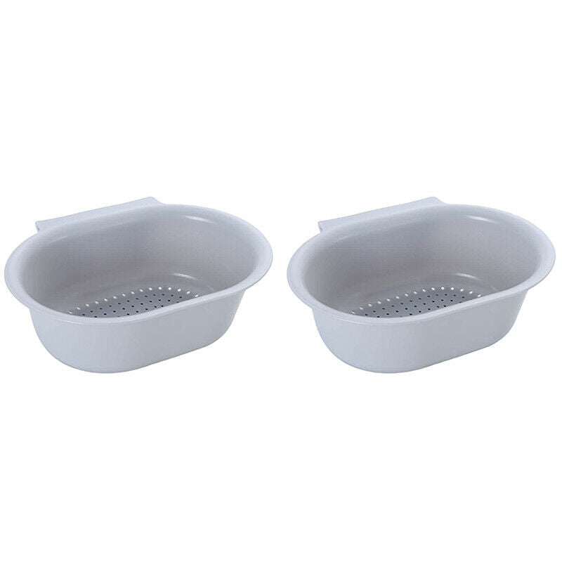 2 PCS Sink Basket for Washing Vegetable and Fruit, Kitchen Drain Shelf StoraB8J6