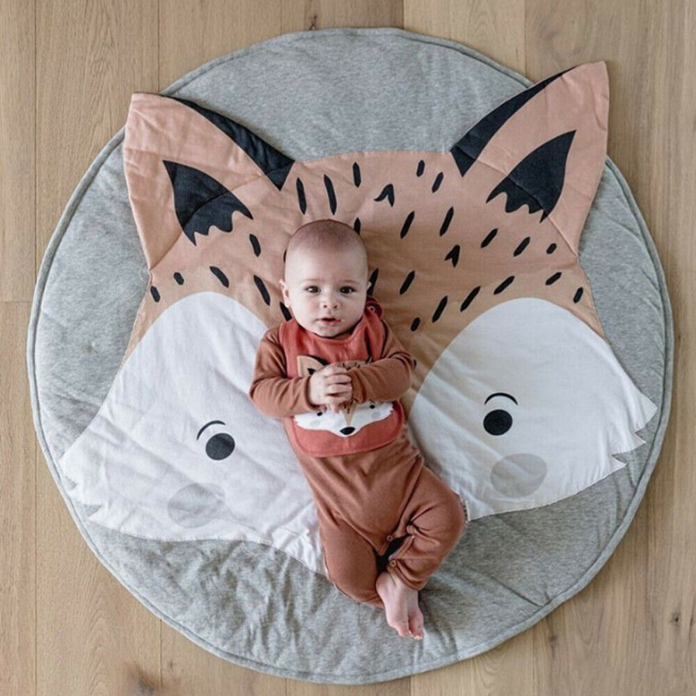 Cute Soft Cotton Baby Game Play Mat Gym Activity Crawling Blanket Floor Rug Pad