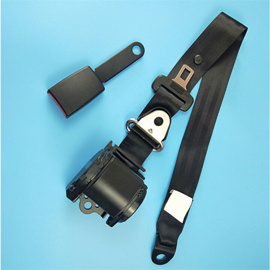 Universal 3 Point Auto Car Seat Lap Belt w/ Buckle Connector Retractable