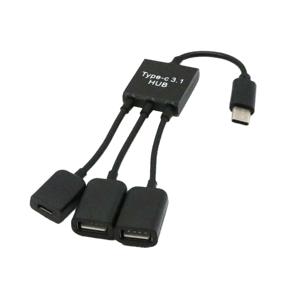 3 In 1 Type C USB 3.1 High   Port USB 2.0 Cable Hub Splitter Adapter