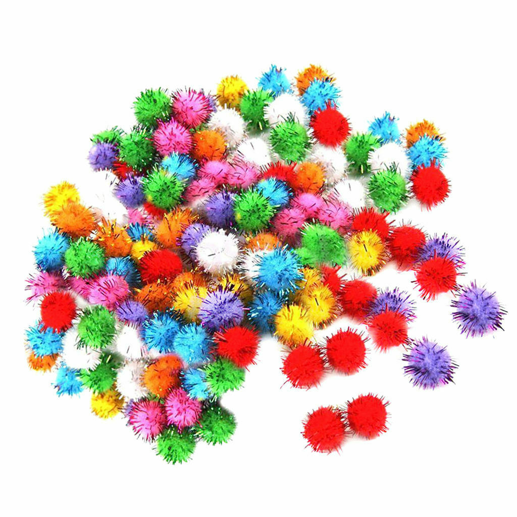 Lots 100 Birds Cage Play Pompom Balls Toys For Cat Birds Kitten Parrots