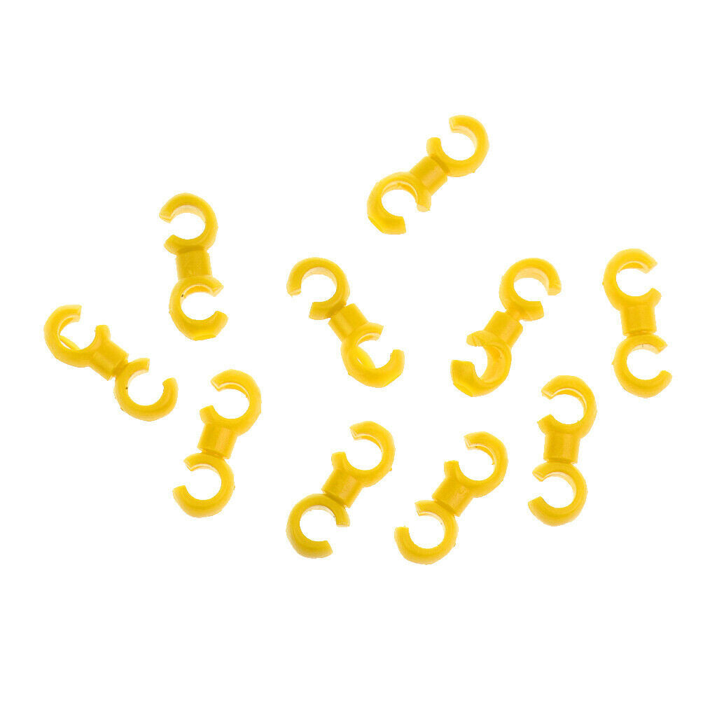 10Pcs Road Bike Brake Cable S Hook Bicycle Housing Tidy Wire Buckle Yellow