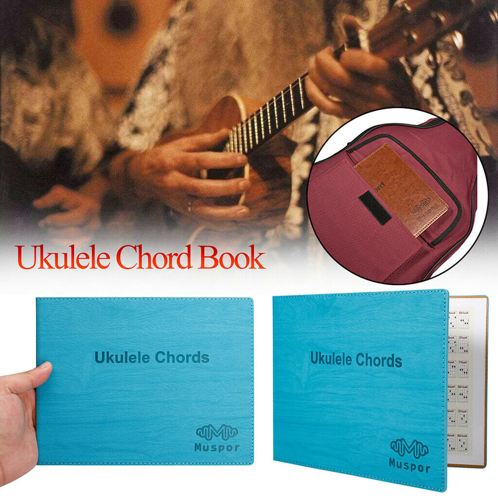 1pc Ukulele Chord Chart Book PU+Paper Collect All Chords EASY TO CARRY