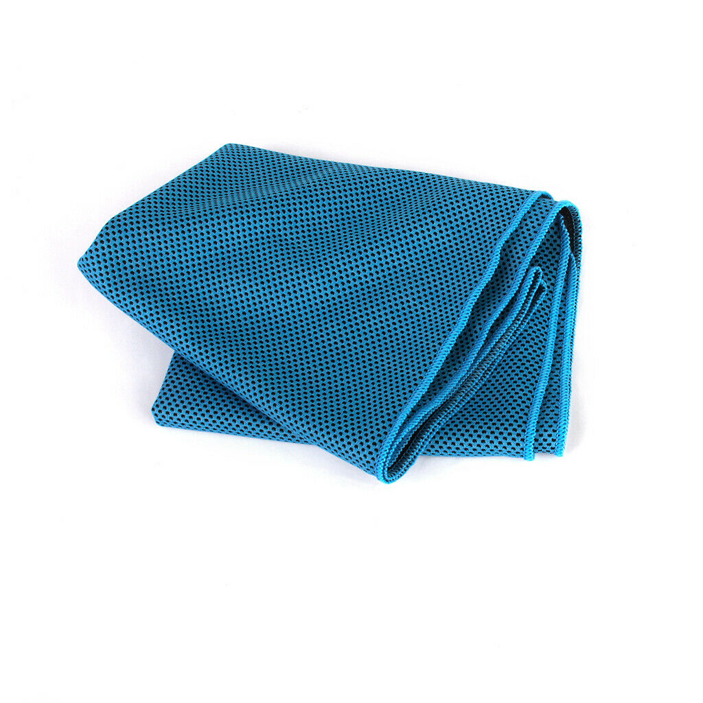 MagiDeal Cooling Ice Towel for Sports Outdoor Exercise Blue + Black