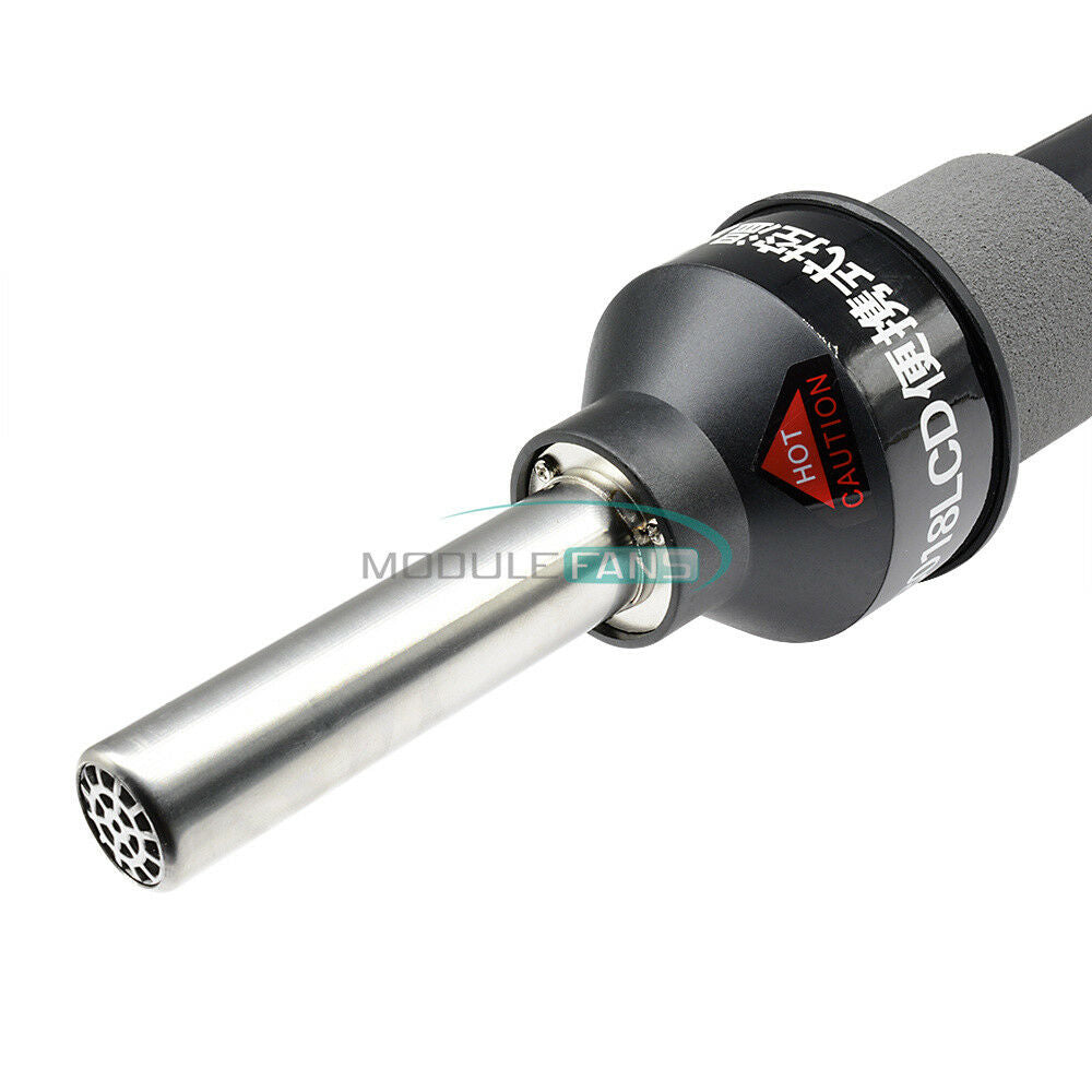 450W 450℃ LCD Display Electronic Hot Air Heat Gun Soldering Station + 9x Nozzles
