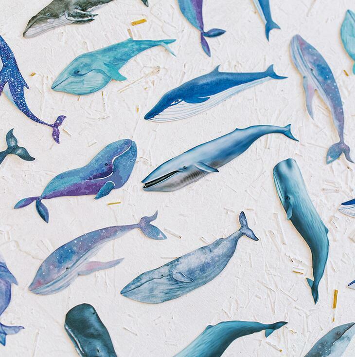 30pcs/Pack Ocean elf whale Bookmark Paper Message card Office School Stationery