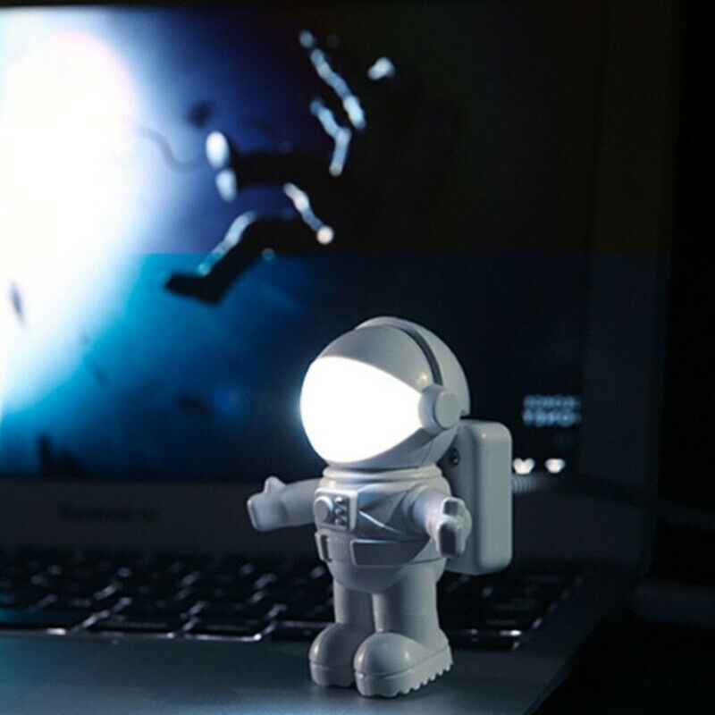 1pc White Flexible Spaceman Astronaut USB Tube LED Night Light LampB Lt