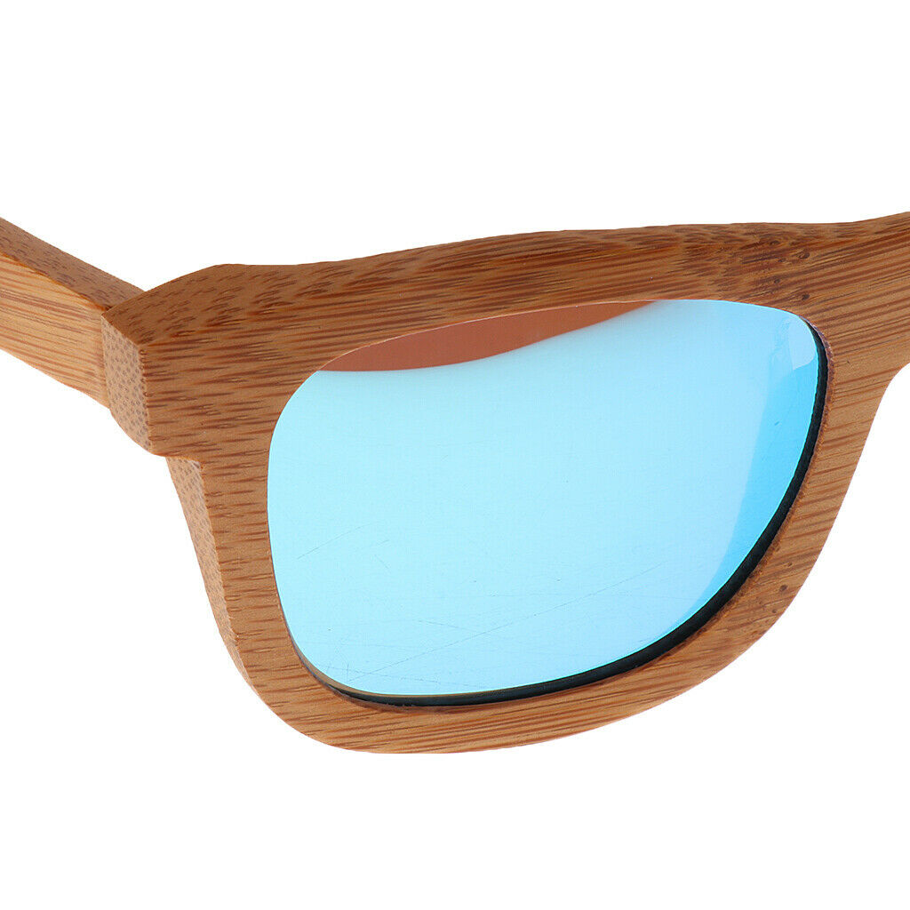 Bamboo Wooden Polarized Sunglasses Wood Glasses for Men Women Blue
