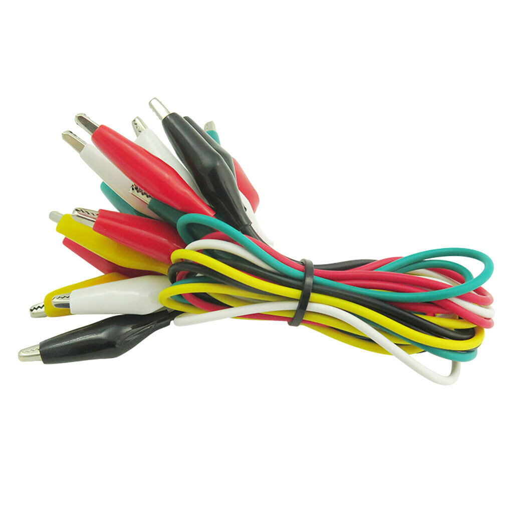 10pcs Double-ended Wire Test Leads Alligator Clips Jumper Crocodile Clips Cable