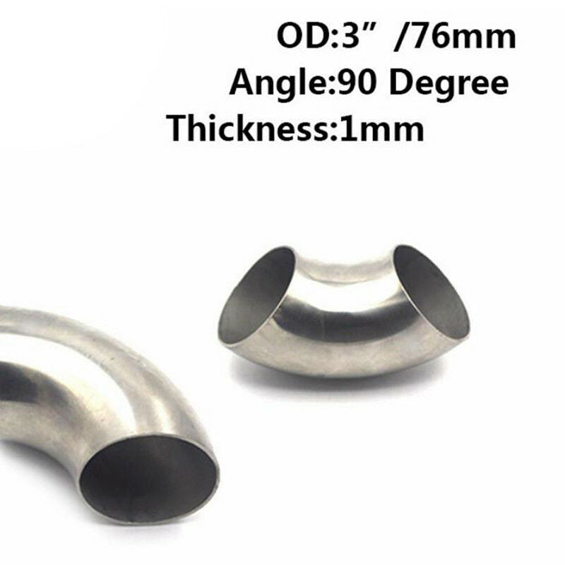 Excellent 3 Inch 201 Stainless Steel 90 Degree Bend 76mm Elbow Exhaust PipDEAU