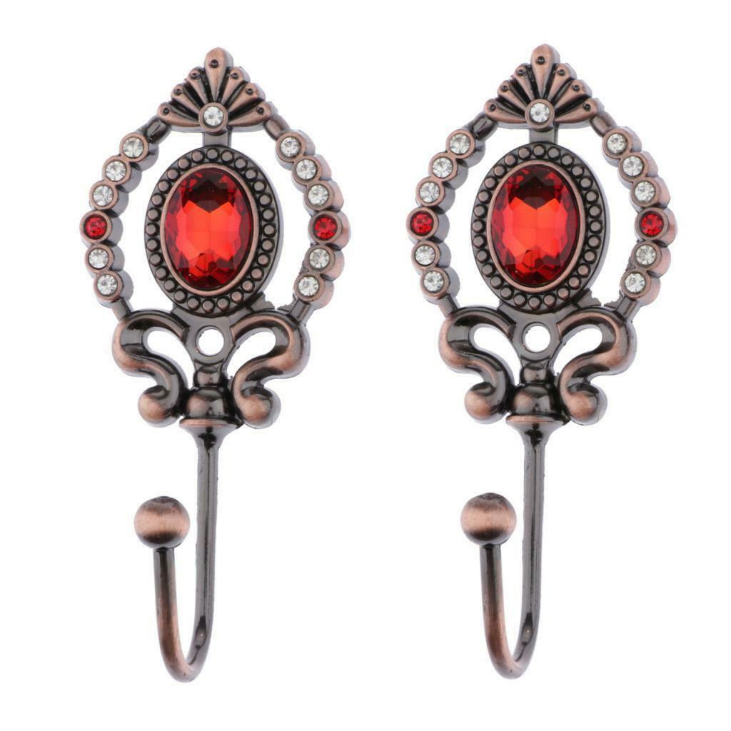 2x Crown-shaped Curtain Tieback Hooks European Style Clothes Hanger Copper