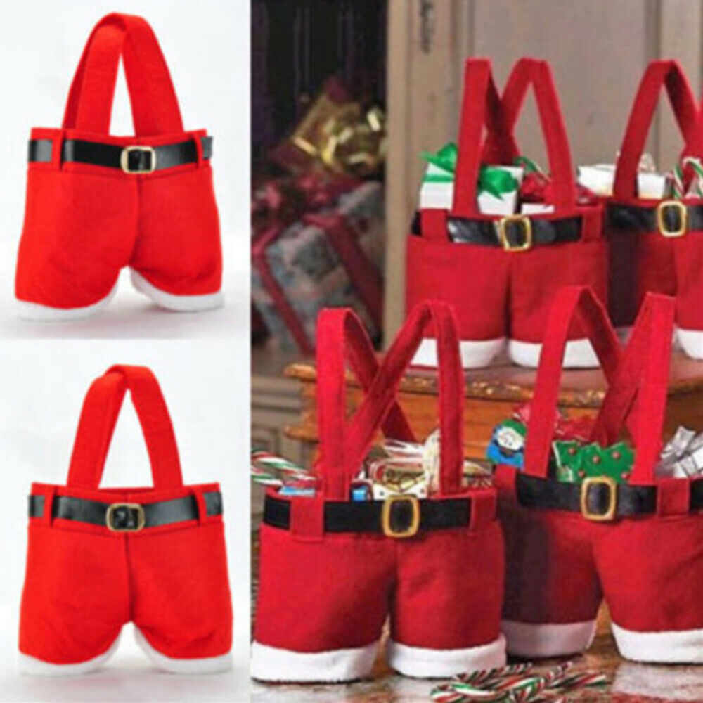 Christmas Pants Gift Bag Kid Candy Gift Bag Red Christmas Wine Bottle Holder