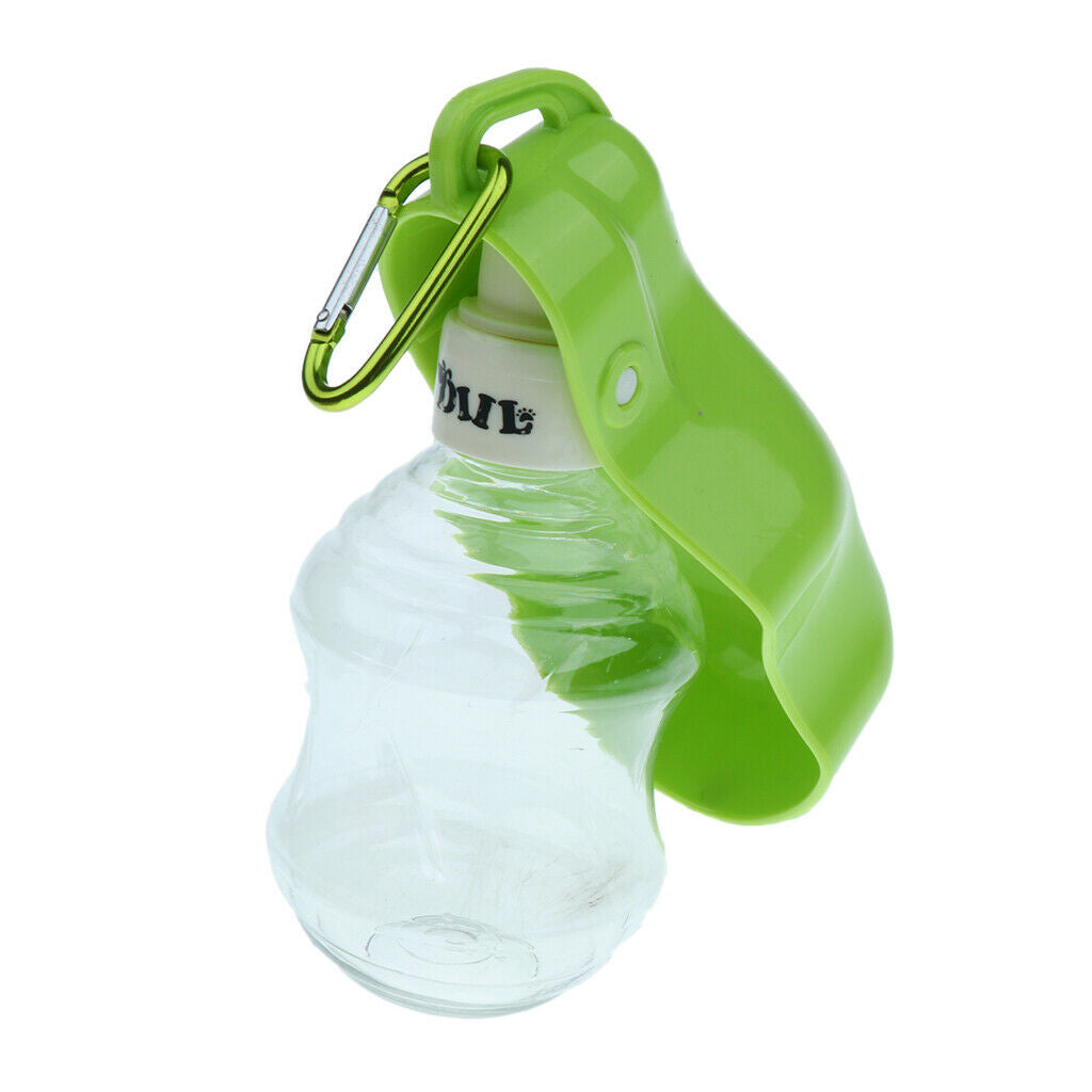 Portable Dog Water Bottle Pet Cat Foldable Drink Bowl Feeder 250ml Green