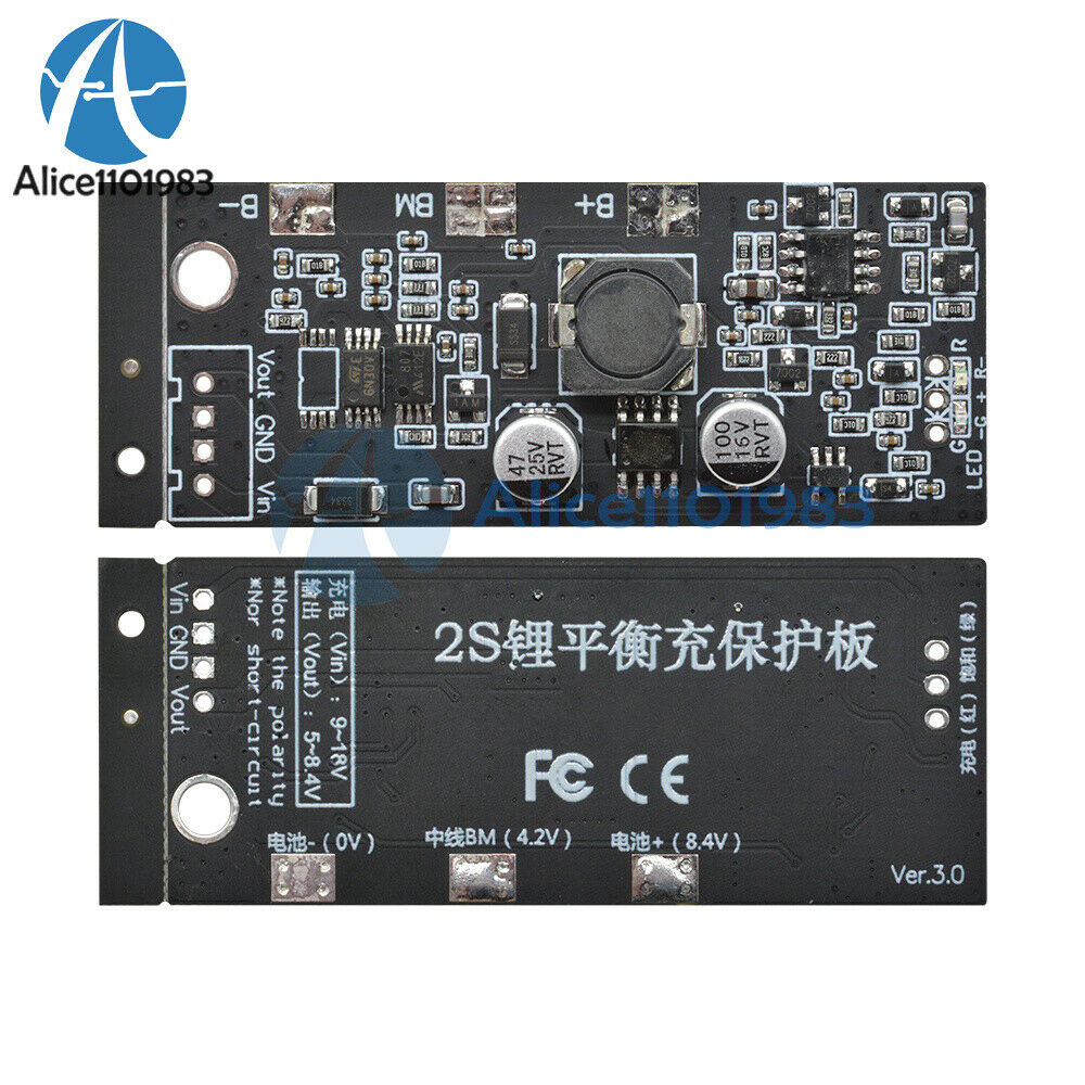 2PCS Intelligent Balance Charging Protection Board 2S 18650 lithium Satellite