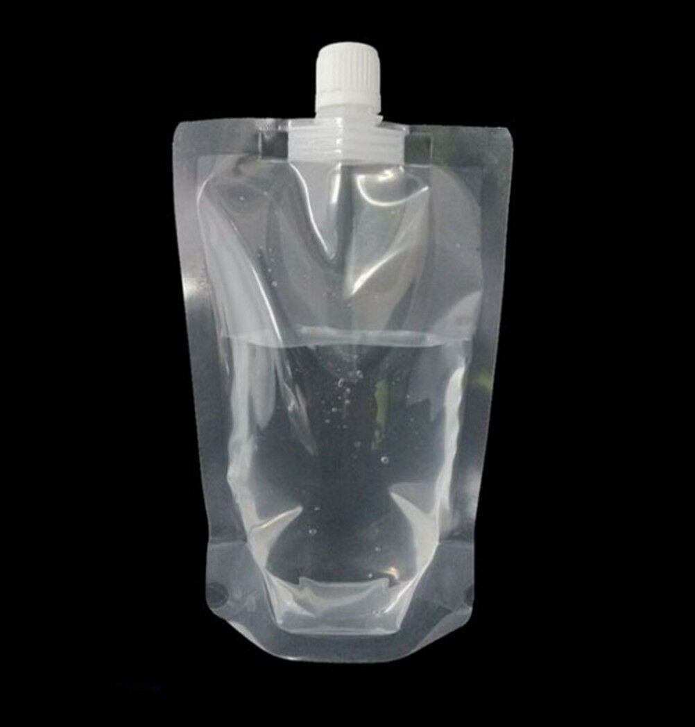 1PC 500ml clear spout stand up bag liquid juice flask pouch bags with ca.l8