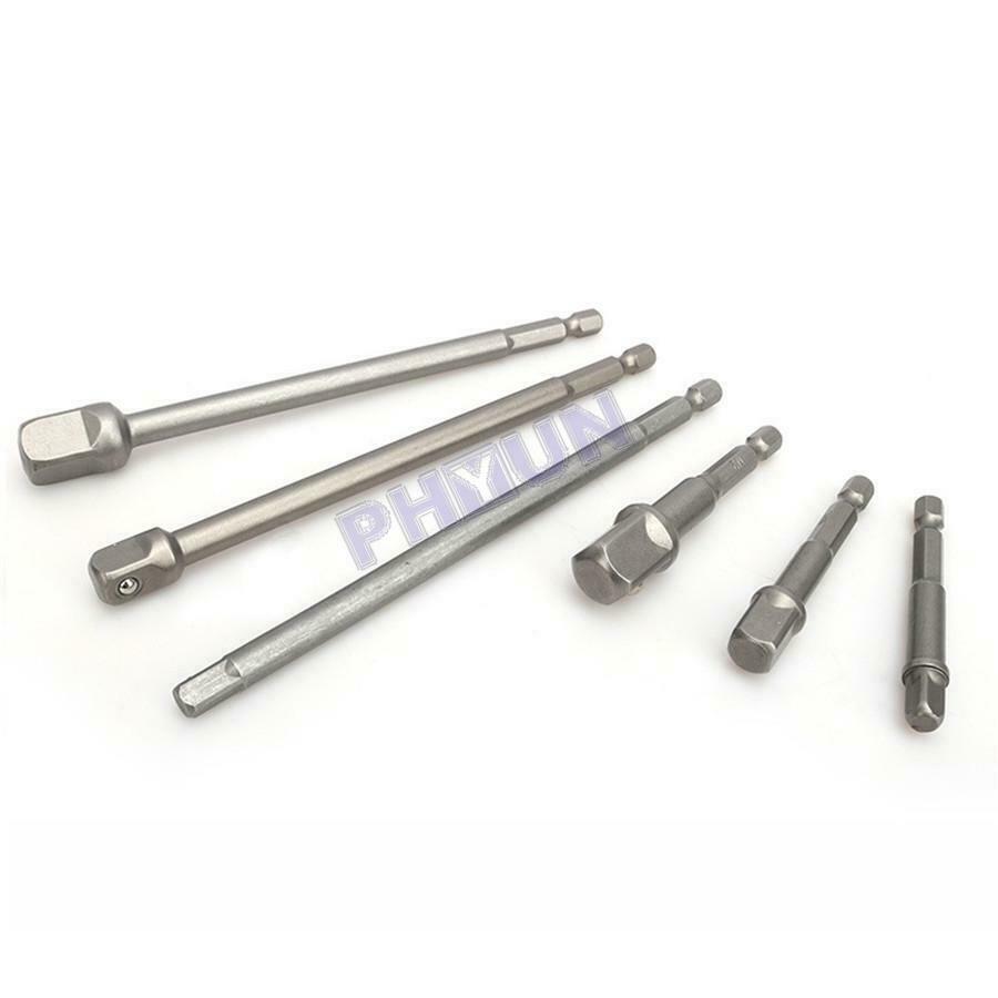 Universal Impact Grade Socket Adapter Set 1/4" 3/8" 1/2" Drive 1/4" Hex Shank