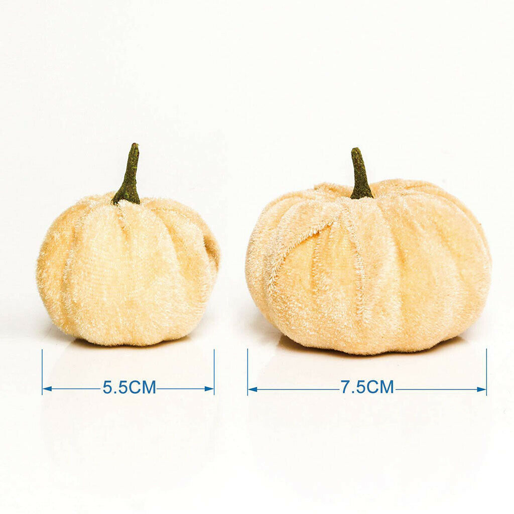 36x Velvet Pumpkins Colorful Soft Halloween Festival Harvest Fall Home