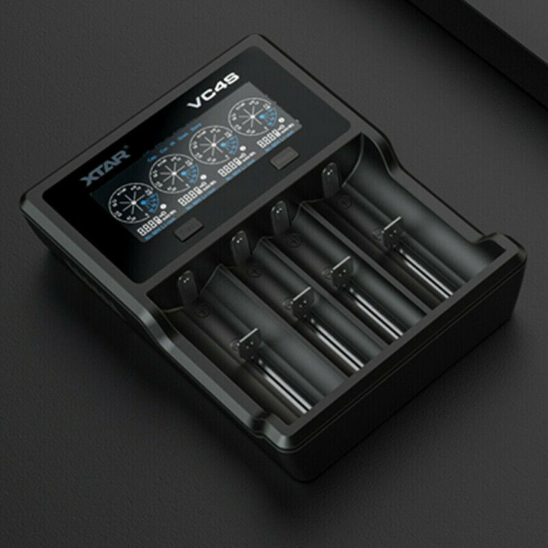For XTAR VC4S 4-slots LCD Fast Charger for for 18650 Ni-MH Battery w USB Cable