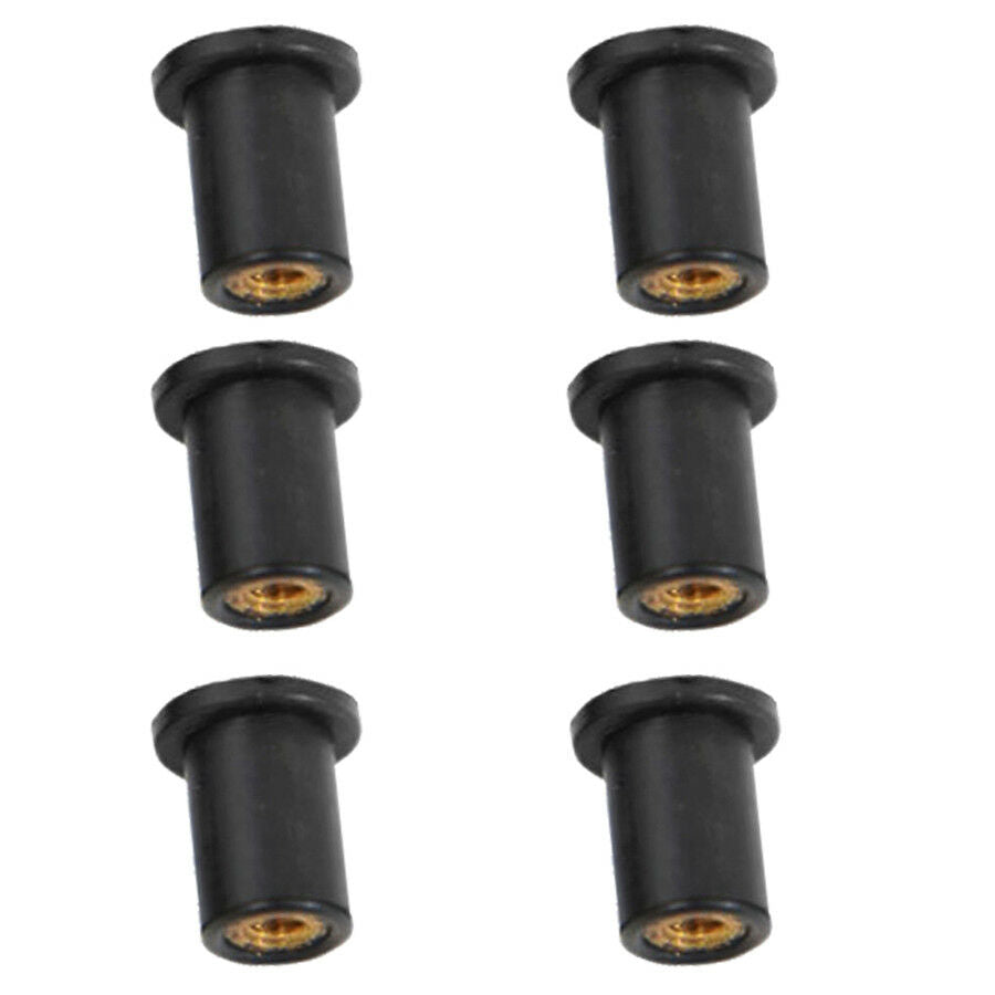 50 Pcs M5x0.8mm Thread Rubber Brass Motorcycle ATV Windscreen& Body Well Nuts