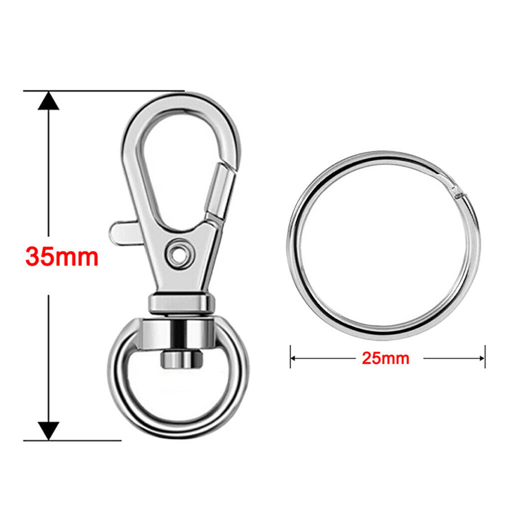 50 sets of metal twist lanyard twist locks for split key rings