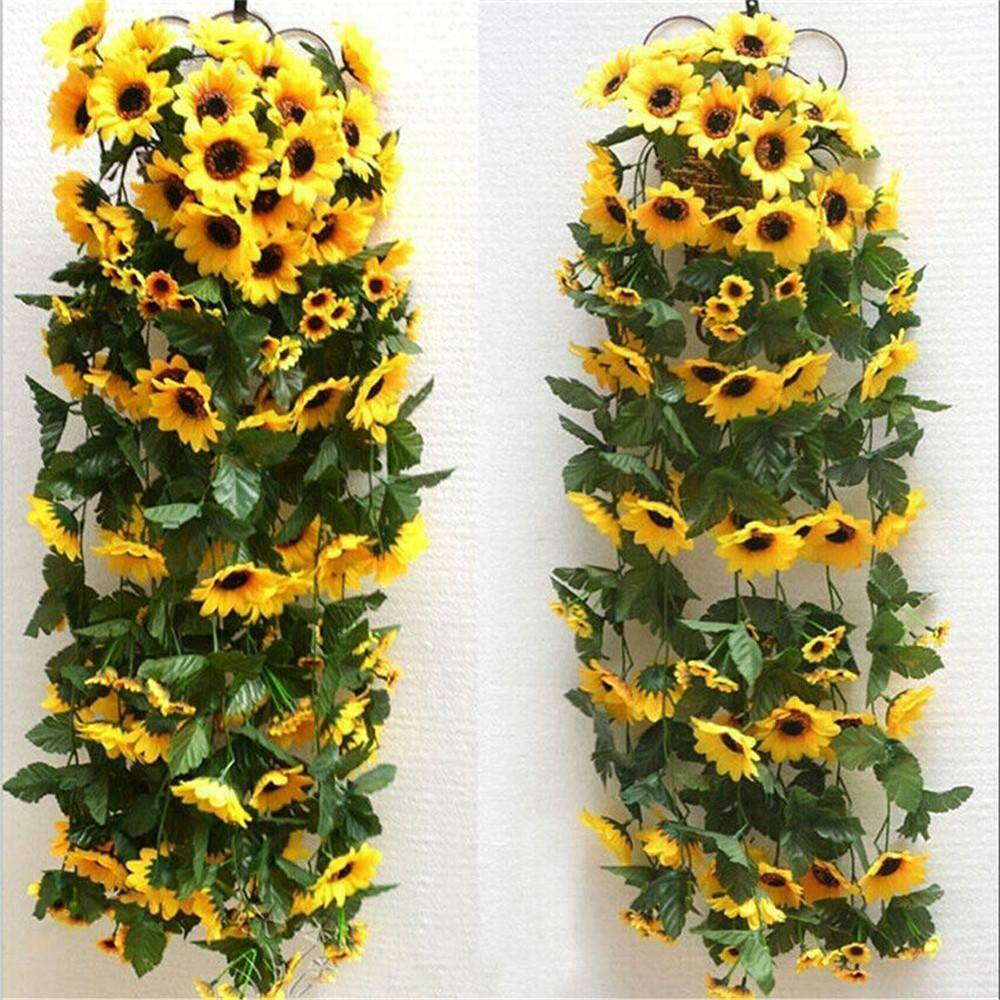 Artificial Yellow Sunflower Silk Garland Vine Wedding Party Home Garden Decor â¤