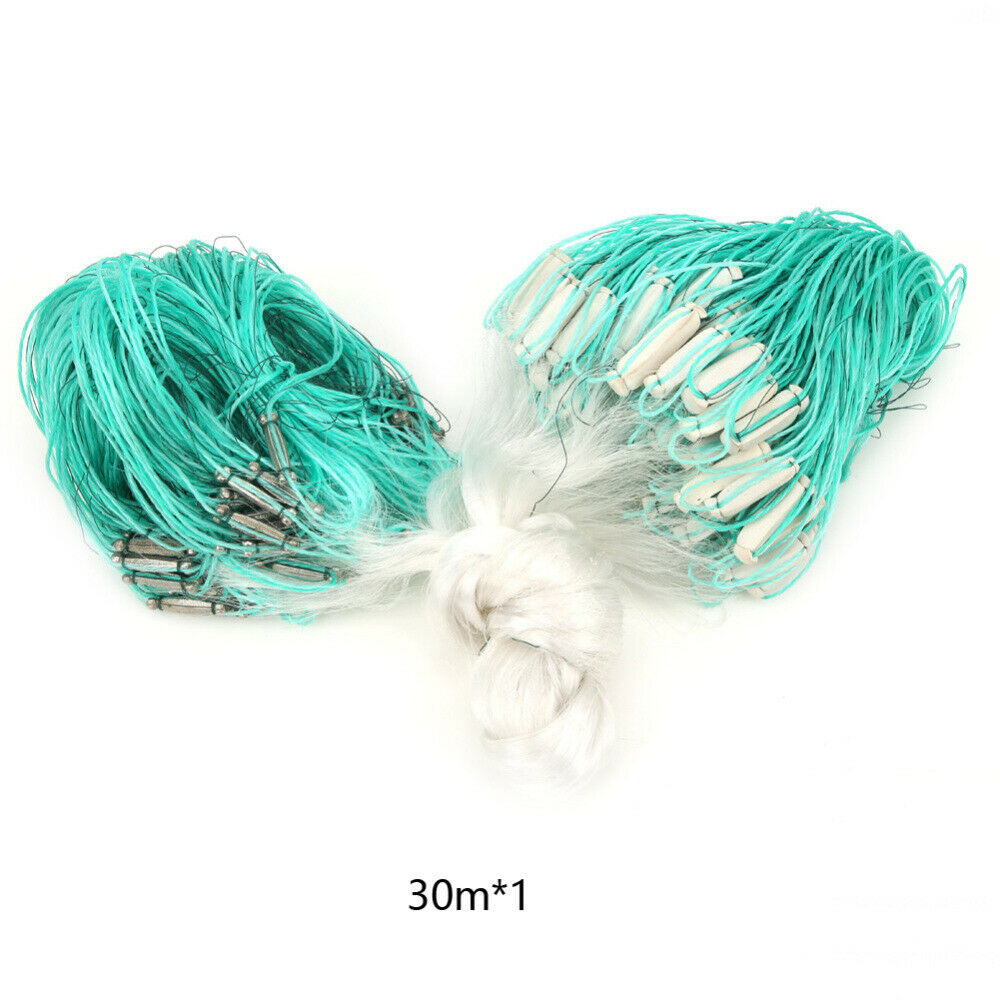 Fishing Cast Net Nylon 3-Fingers Fish Throw Tool Accessories 30x1 Meters Kit