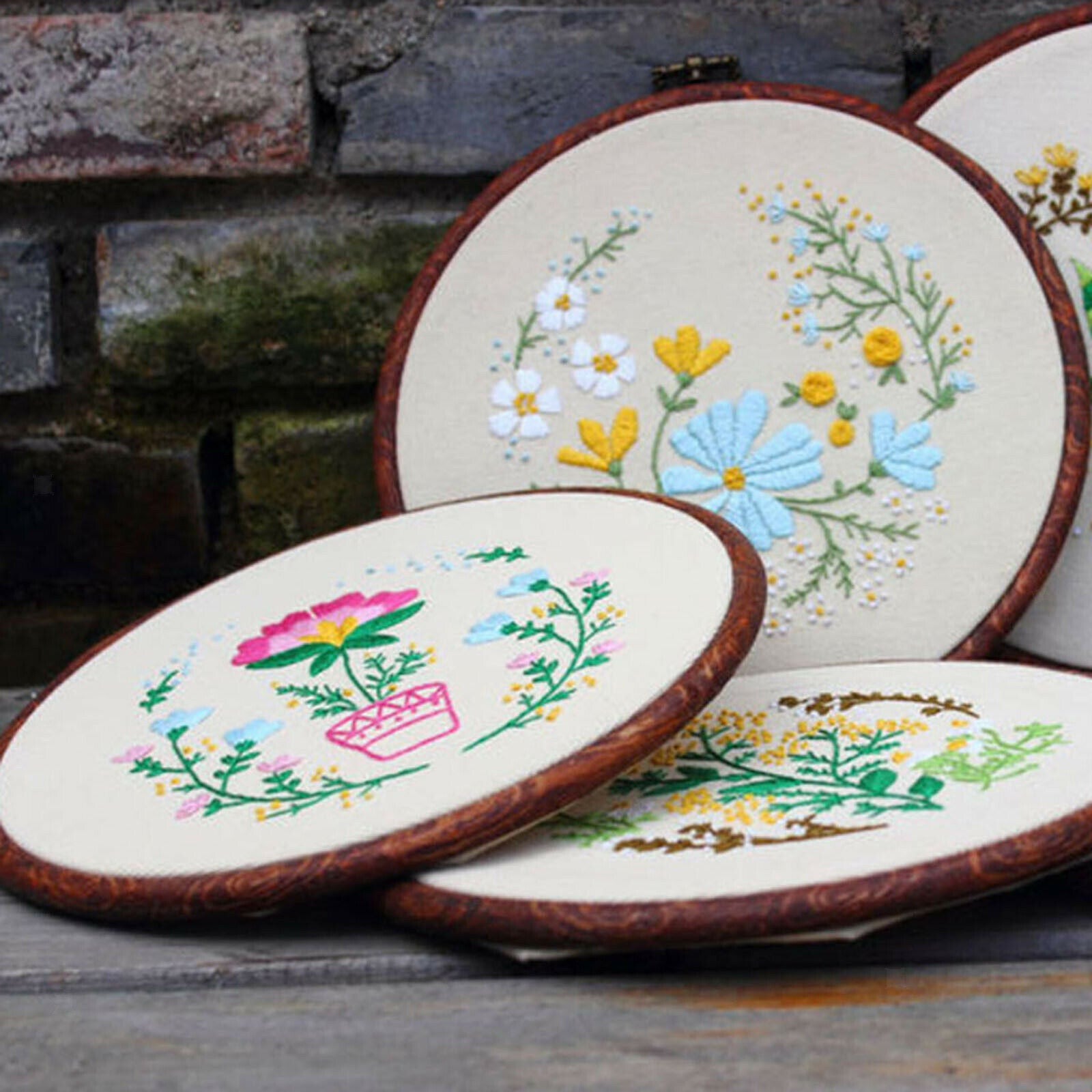 Embroidery Hoops Set Cross Stitch Hoop Ring Display Frame DIY Hand Sewing