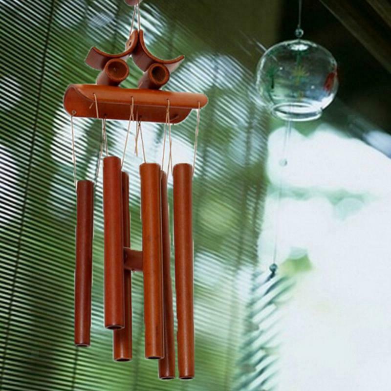 Handmade Bamboo Wind Chime Home 6 Tubes Hanging Bell Garden Door Ornament