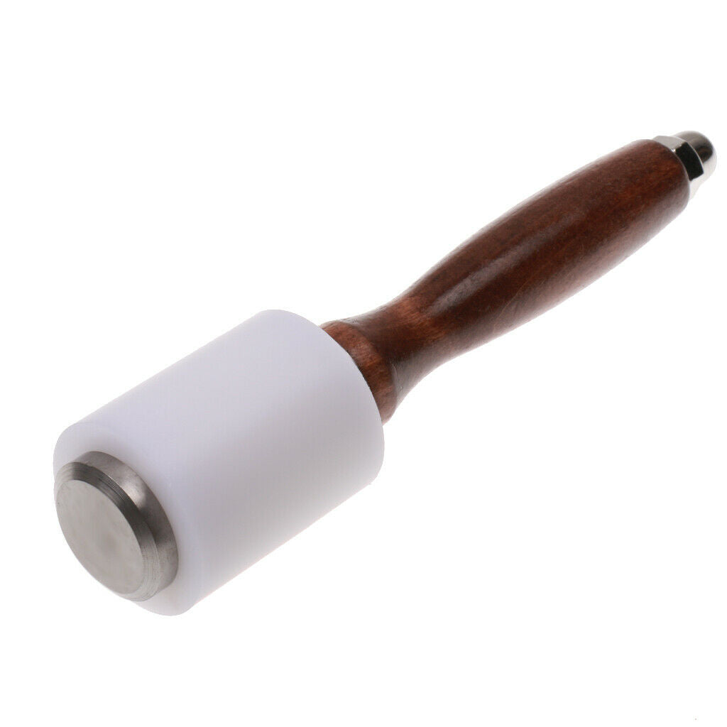 Wooden Handle Nylon Hammer Leathercraft Hammer Sewing Leather Tool Mallet DIY