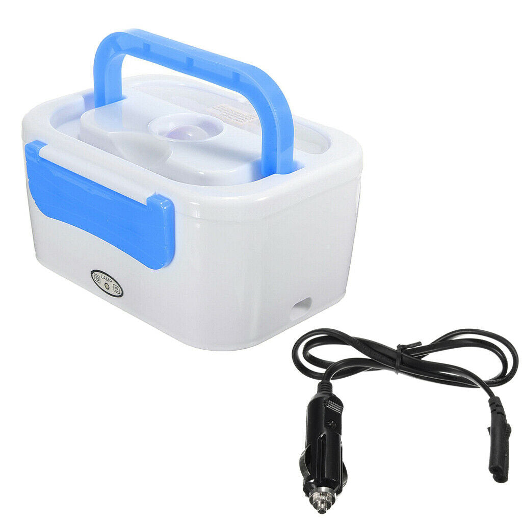 Blue Electric Heated Portable Compact FOOD WARMER Lunch Bento Box 45W