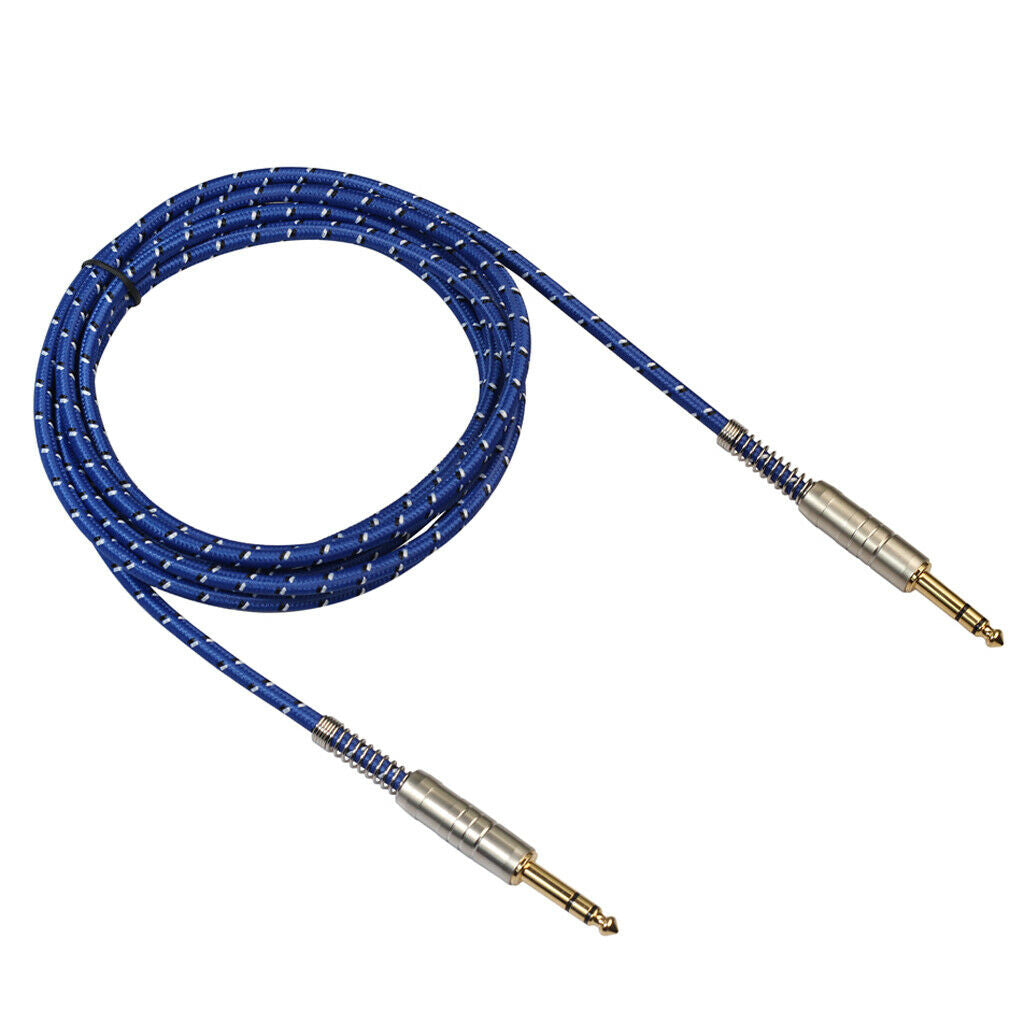 1Pc 6.35mm Male to Male Stereo Audio Aux Cable 180cm