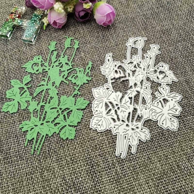 Flower with Leaves Carbon Steel Cutting Dies DIY Scrapbooking Photo Album Cards