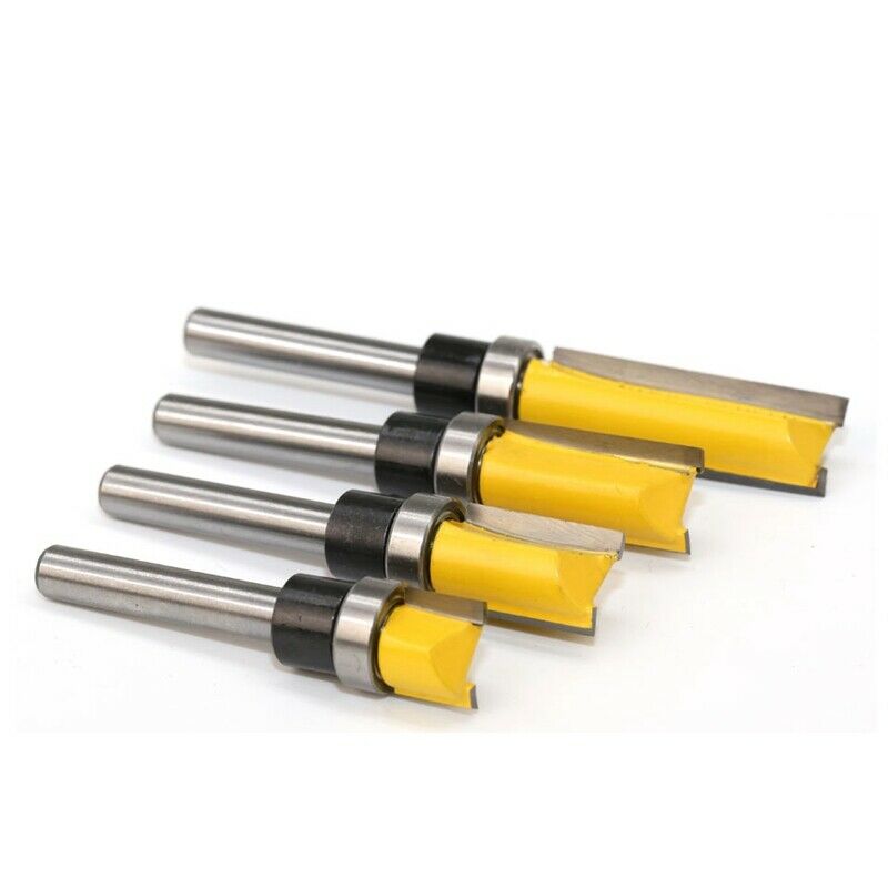 4Pcs Flush Trim Router Bits Top Bea Router Bit 1/4 inch Shank Straight PatternL6