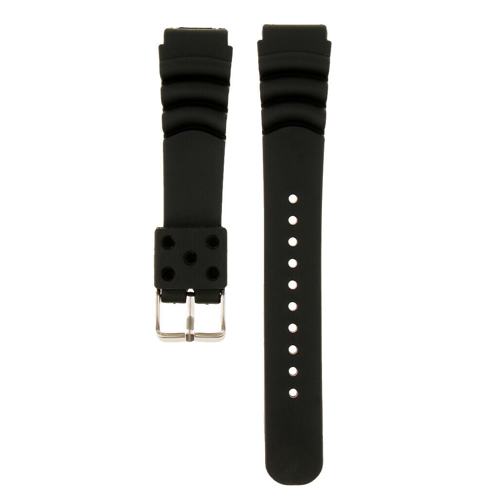 Prettyia 2pcs Quick Release Soft Silicone Rubber Dive Watch Band Strap 20mm