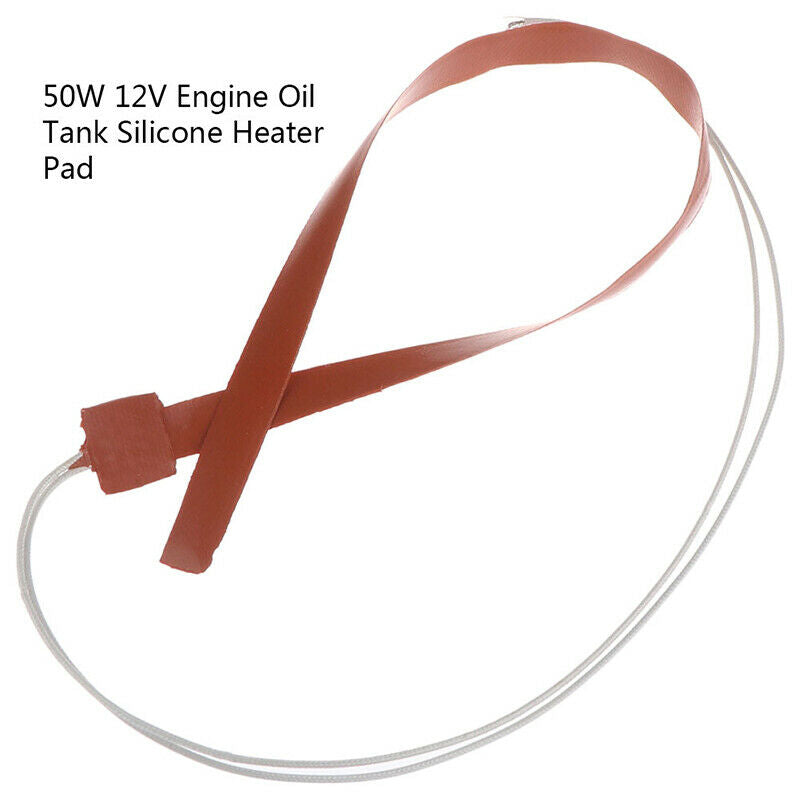 50W 12V 12x500mm Engine Oil Tank Silicone Heater Pad Rubber Heating Mat W.l8