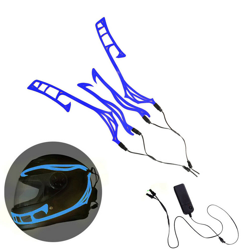 LED Motorcycle Helmet Light Strip Decoration Kit Night Riding Signal Light Blue