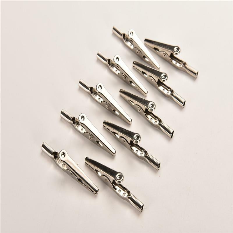 10X Stainless Steel Alligator Crocodile Clips Test Cable Lead  Screw Fi WF