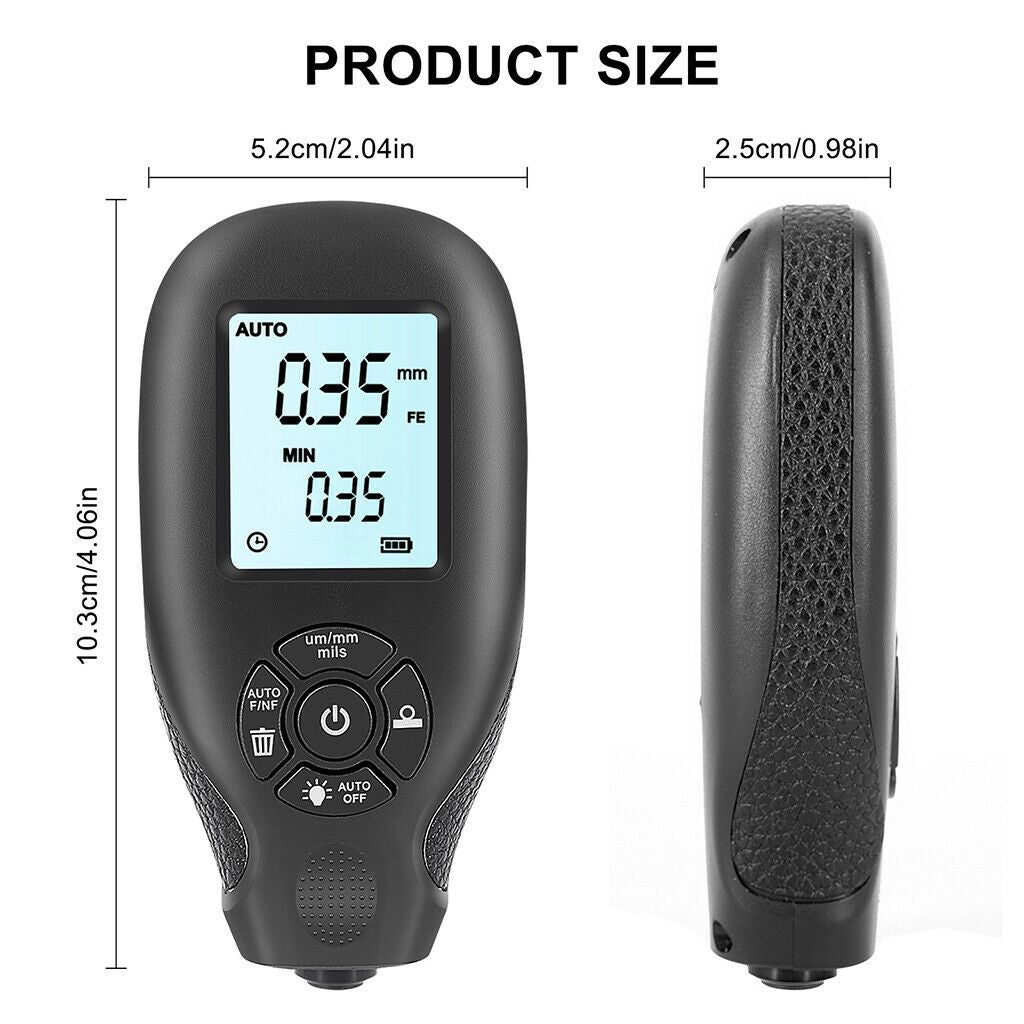 Mini Coating Thickness Gauge for Car Digital Paint Meter 0-2000UM High Precision