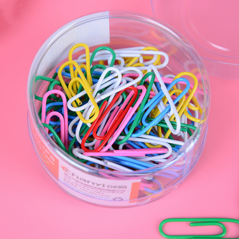 100pc Assorted Mixed Colored Paper Clips For Office School study JyJ Tt