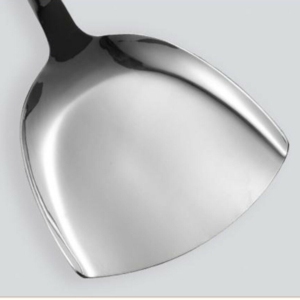 2pack Chinese Stainless Steel Soup Spoon Ladle Wok Spatula Cookware Tools