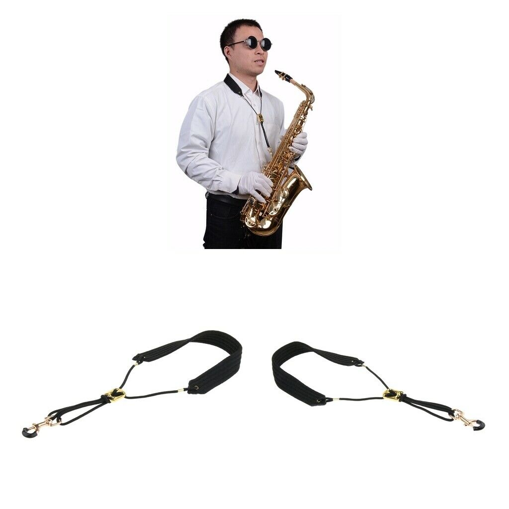 2x Adjustable Sax Neck Strap Tenor Soprano Sax Accs Parts Players Gift