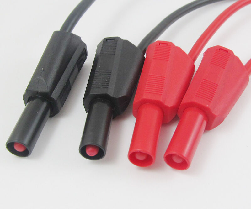 2 sets Safety  Silicon Test Cable Double Full Insulated Stackable Banana Plug 1M