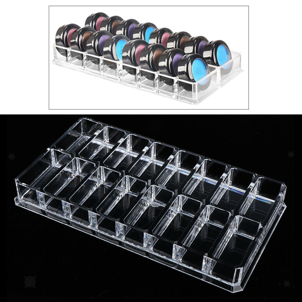 16 Slots Acrylic Powder Makeup Drawer Holder Organizer Display Storage Case