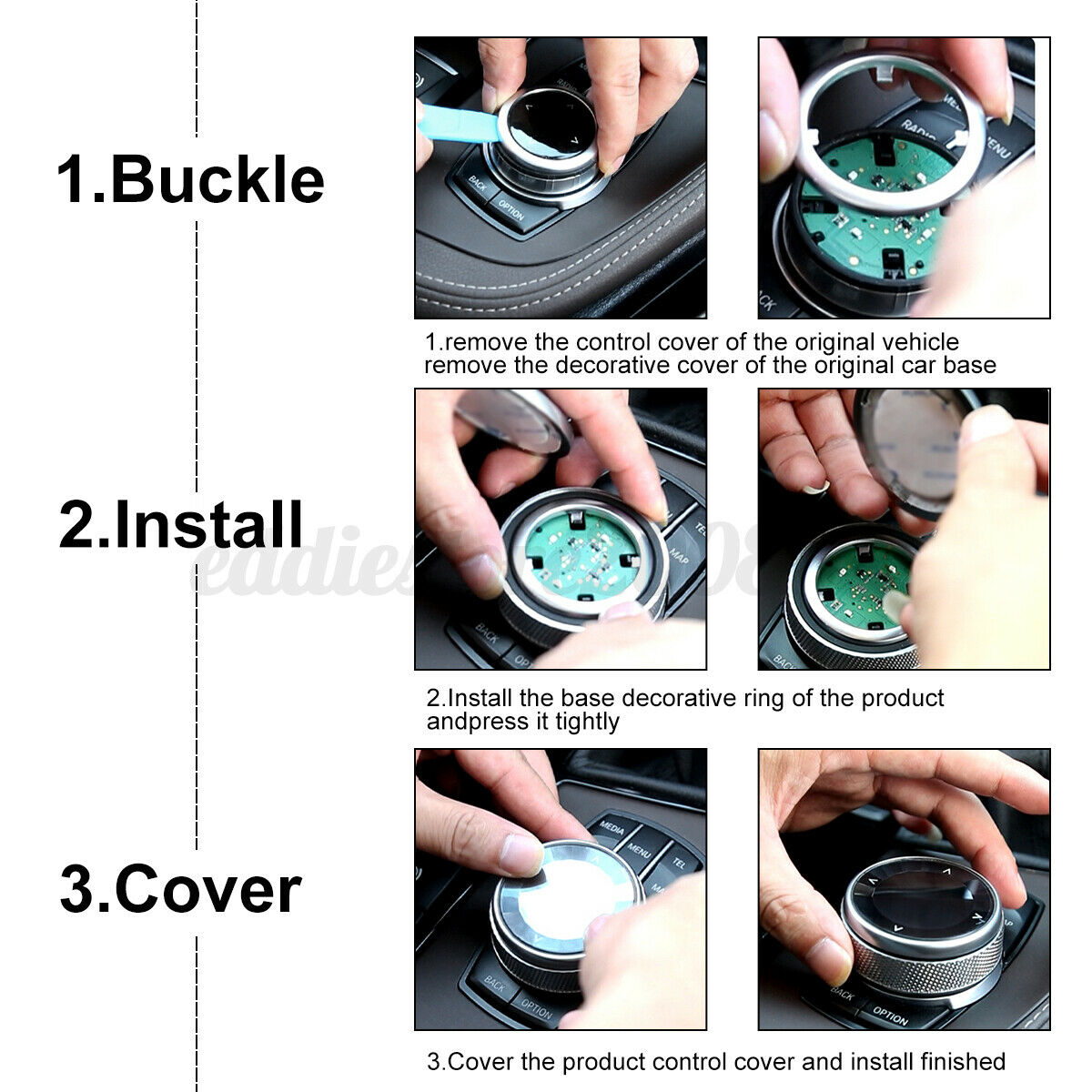 Ceramic black Car Multimedia Button Knob Cover For BMW Mini Cooper  â—