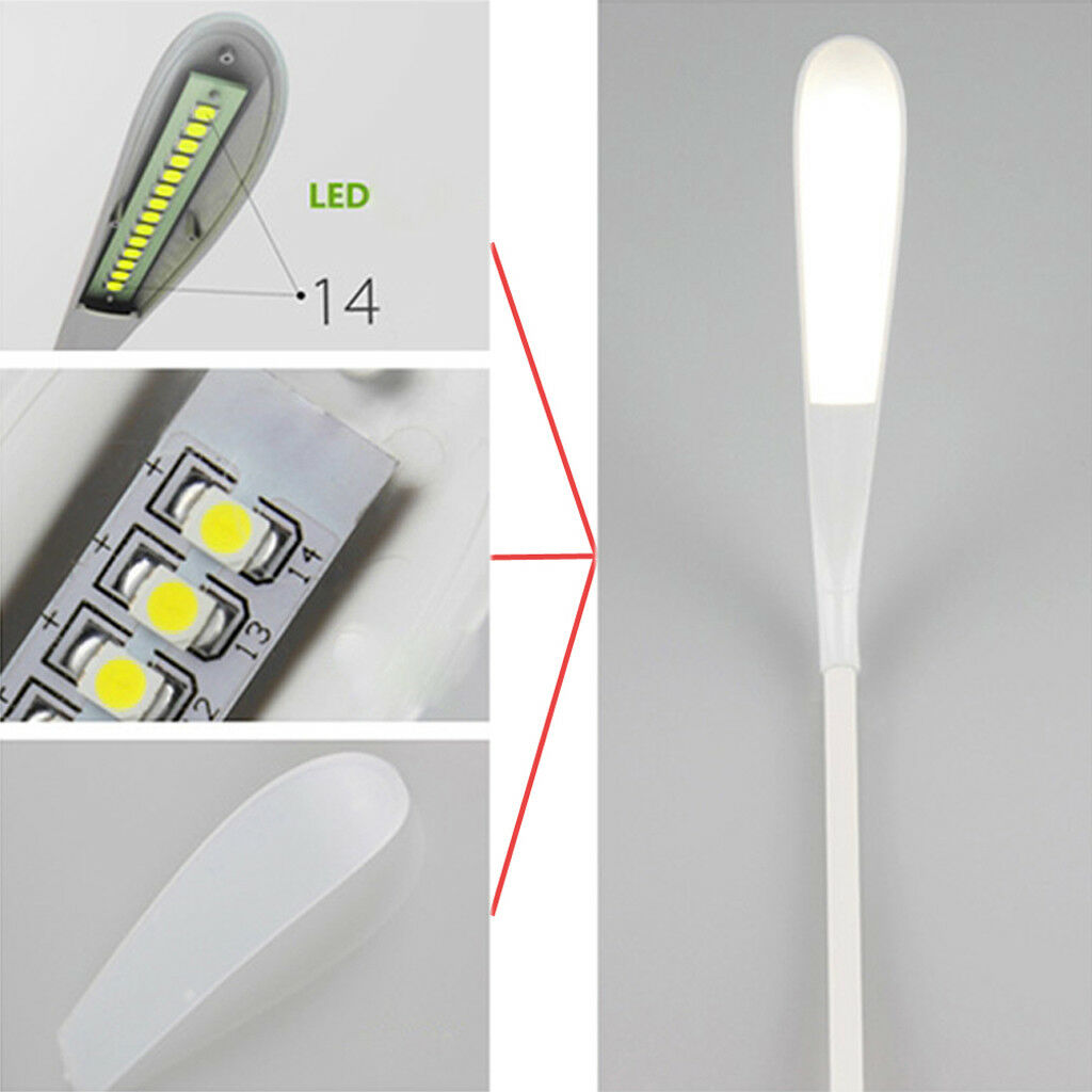 Dimmable USB Rechargeable Touch Sensor LED Clip-On Table Desk Light Reading Lamp