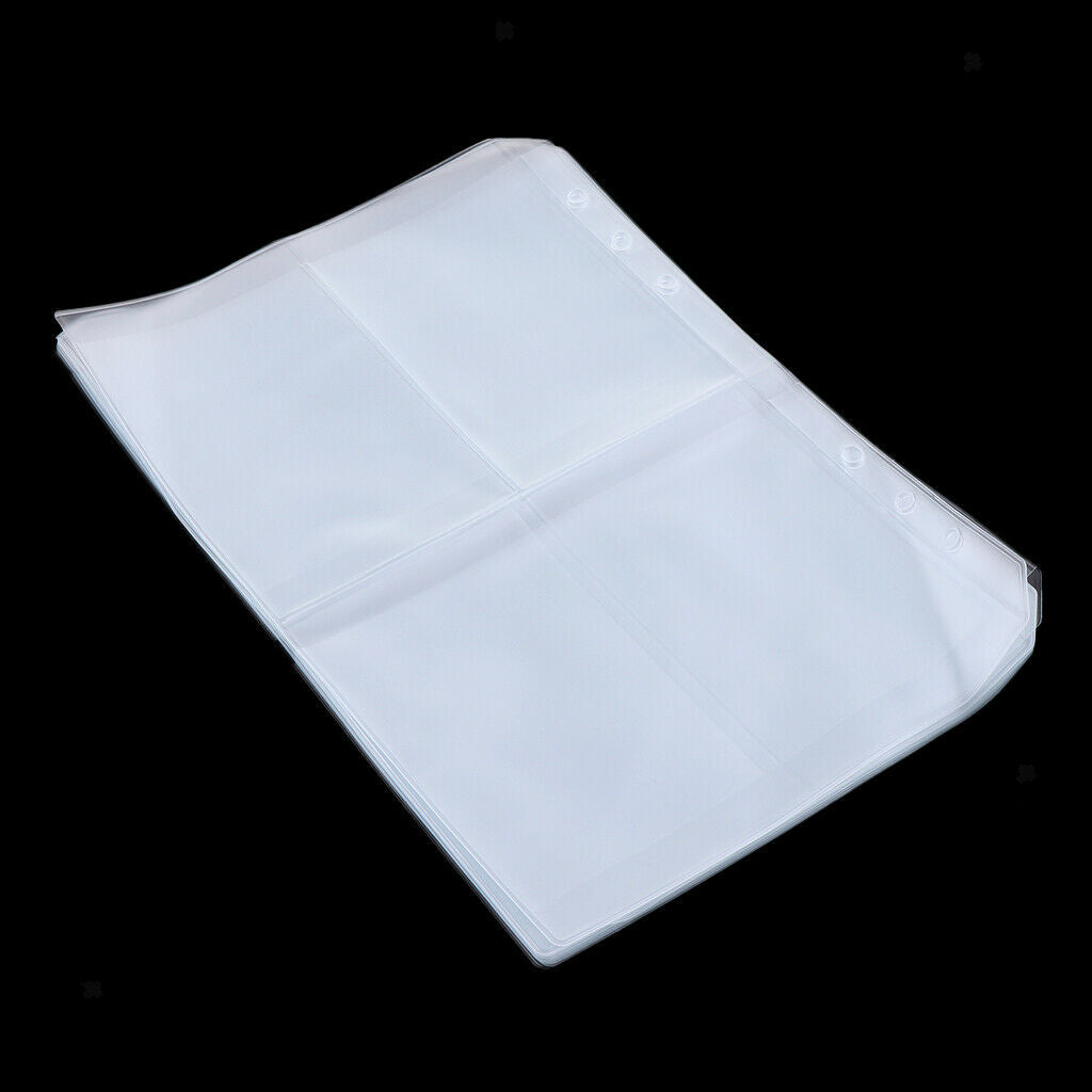 A5 Clear Plastic Punched Punch Pockets Folders Filing Wallets Sleeves
