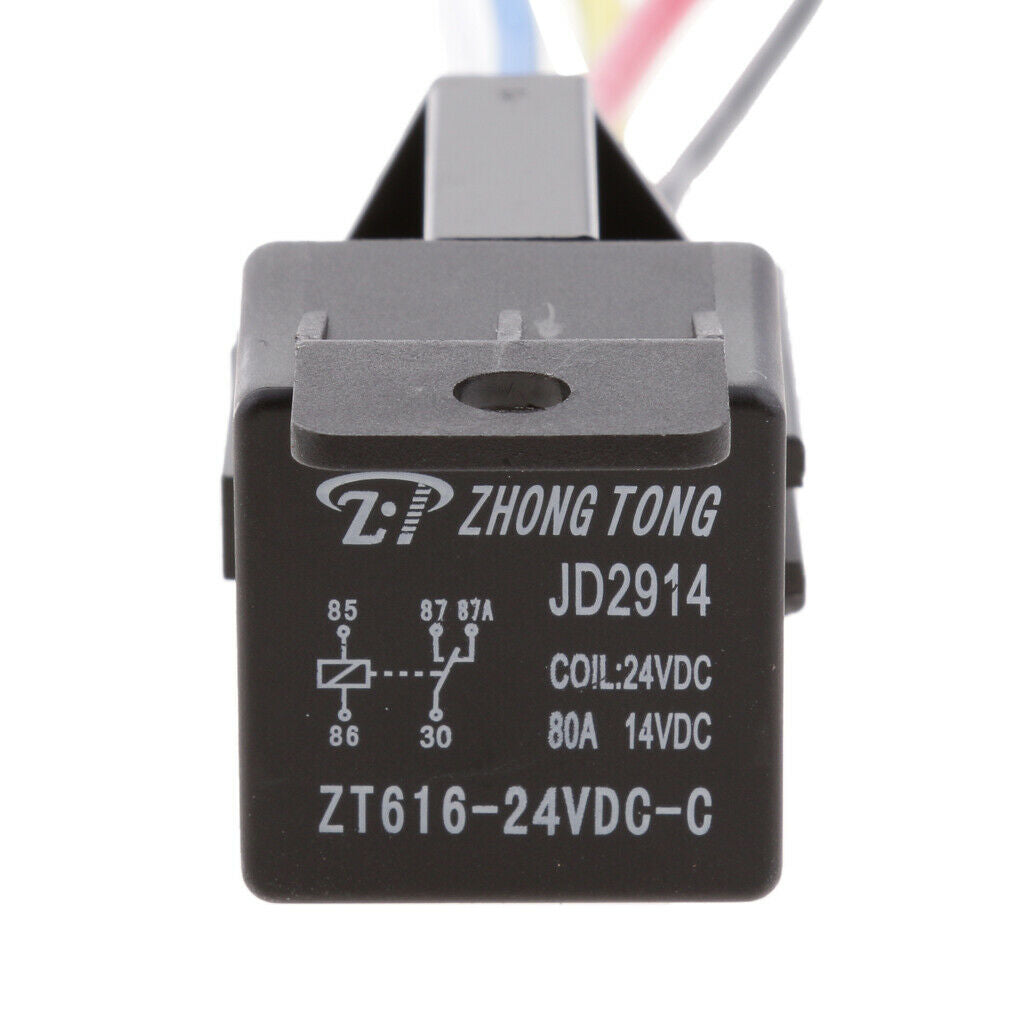 3 Sets 24V 80a Car Automotive 5 Pin Spst Relay And 5 Cables Harness Sockets