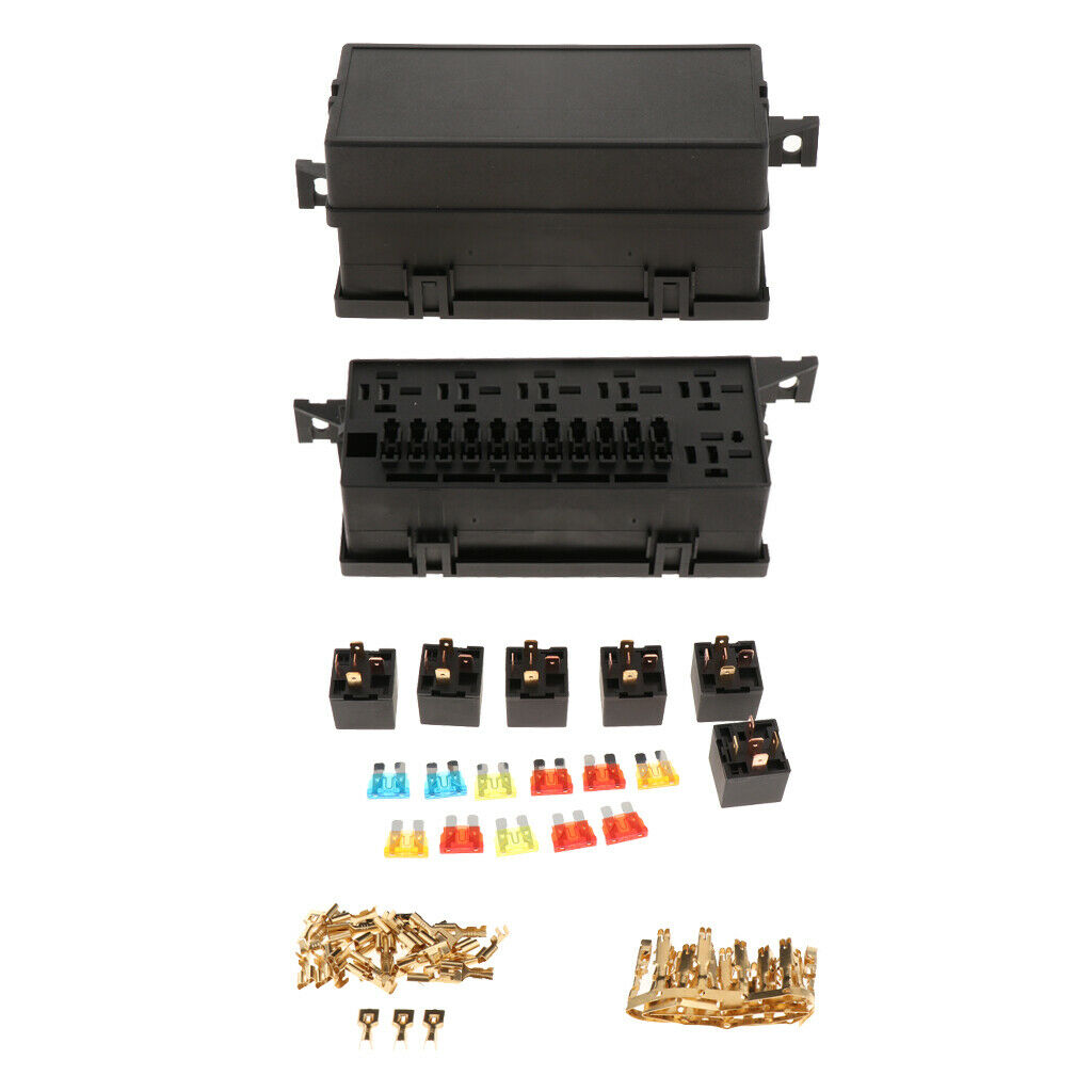 1 Set Car 11-Way Fuse Relay Box Holder Block Circuit Protector Terminals