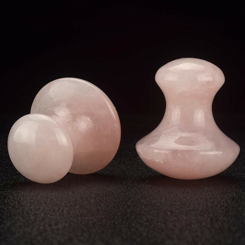 New Rose Quartz Gua Sha Massager Eye Face Jade Body Massage Mushroom Shape