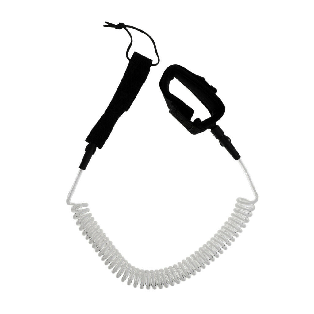 Surfboard Surfing Leash   Board Coiled Cord Leg Rope Double Swivels 6FT